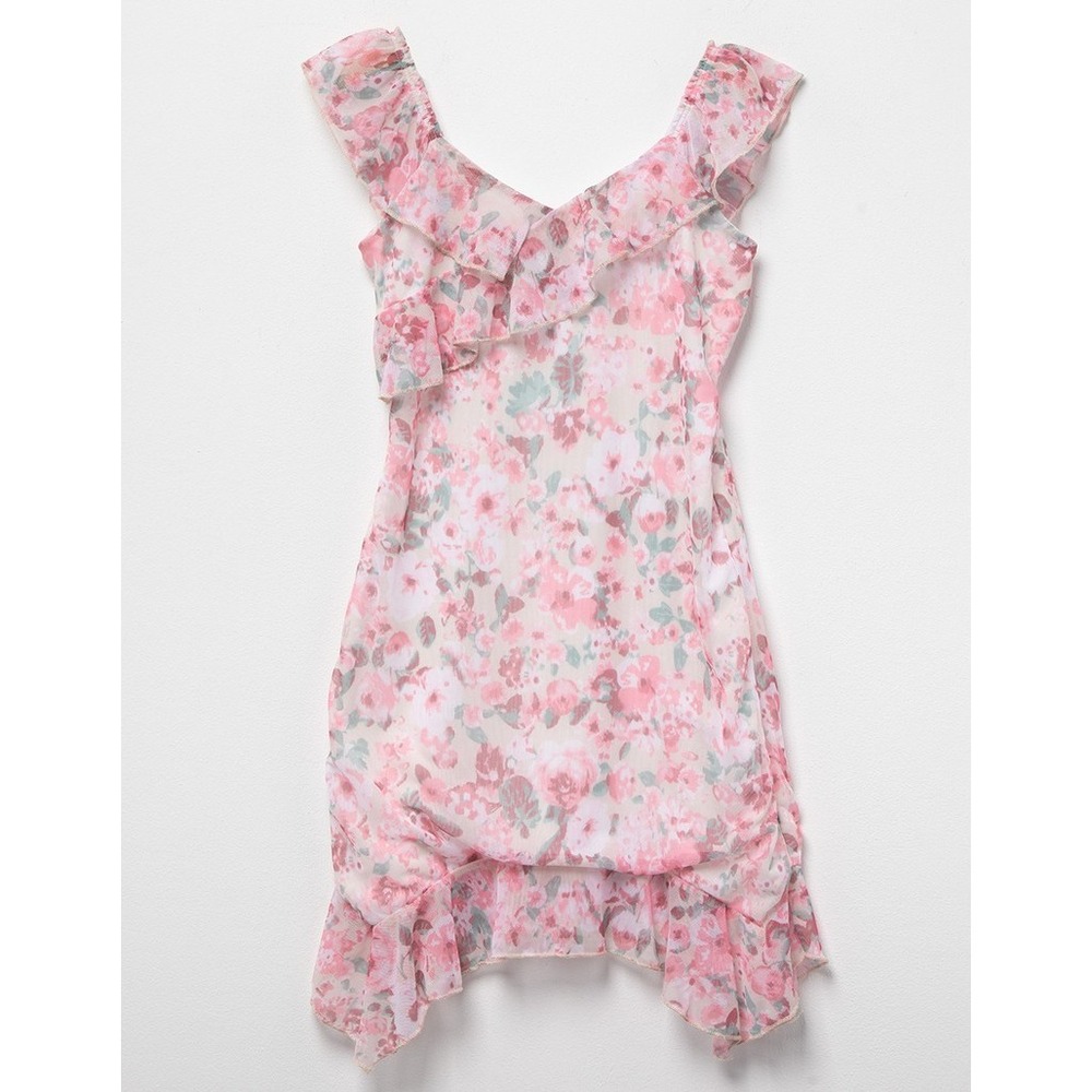 Full Tilt Floral Mesh Girls Dress Sleevless Size XL Pink Combo NWT Tillys soft